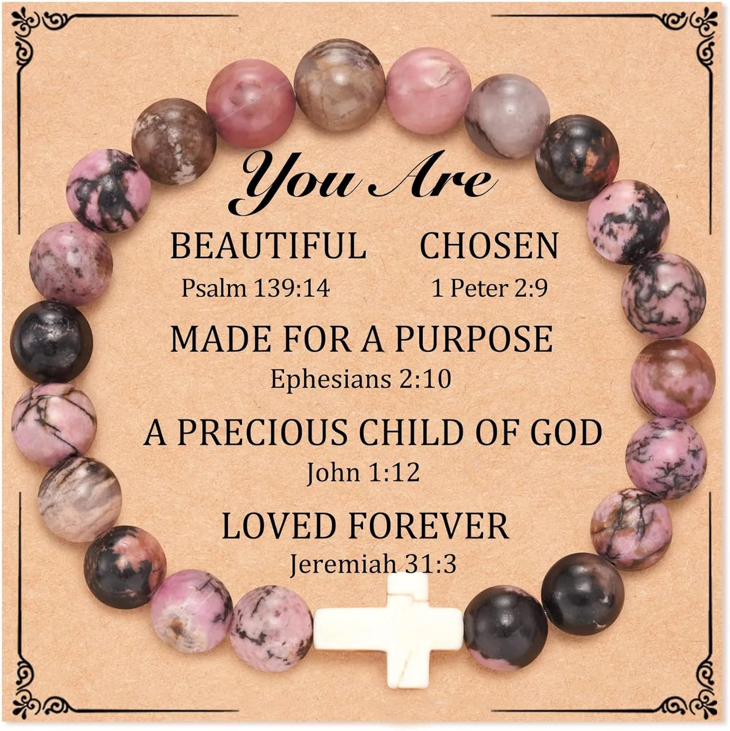 tenghong2021 Inspirational Christian Gifts for Women Teen Girls Birthday Gifts for Religious Cross Bracelet for Daughter Mom Friend Bible Verse Confirmation Baptism Faith Gifts
