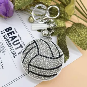 tenghong2021 Rhinestone Sparkling Baseball Keychain Ball Key Ring Women Man Teens Purse Car Sports Accessories Gift Deco