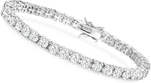 Tennis Bracelet,Sterling Silver Adjustable Bracelet D Color VVS1 Round Brilliant Cut Lab CreatedDainty Bracelet for Women