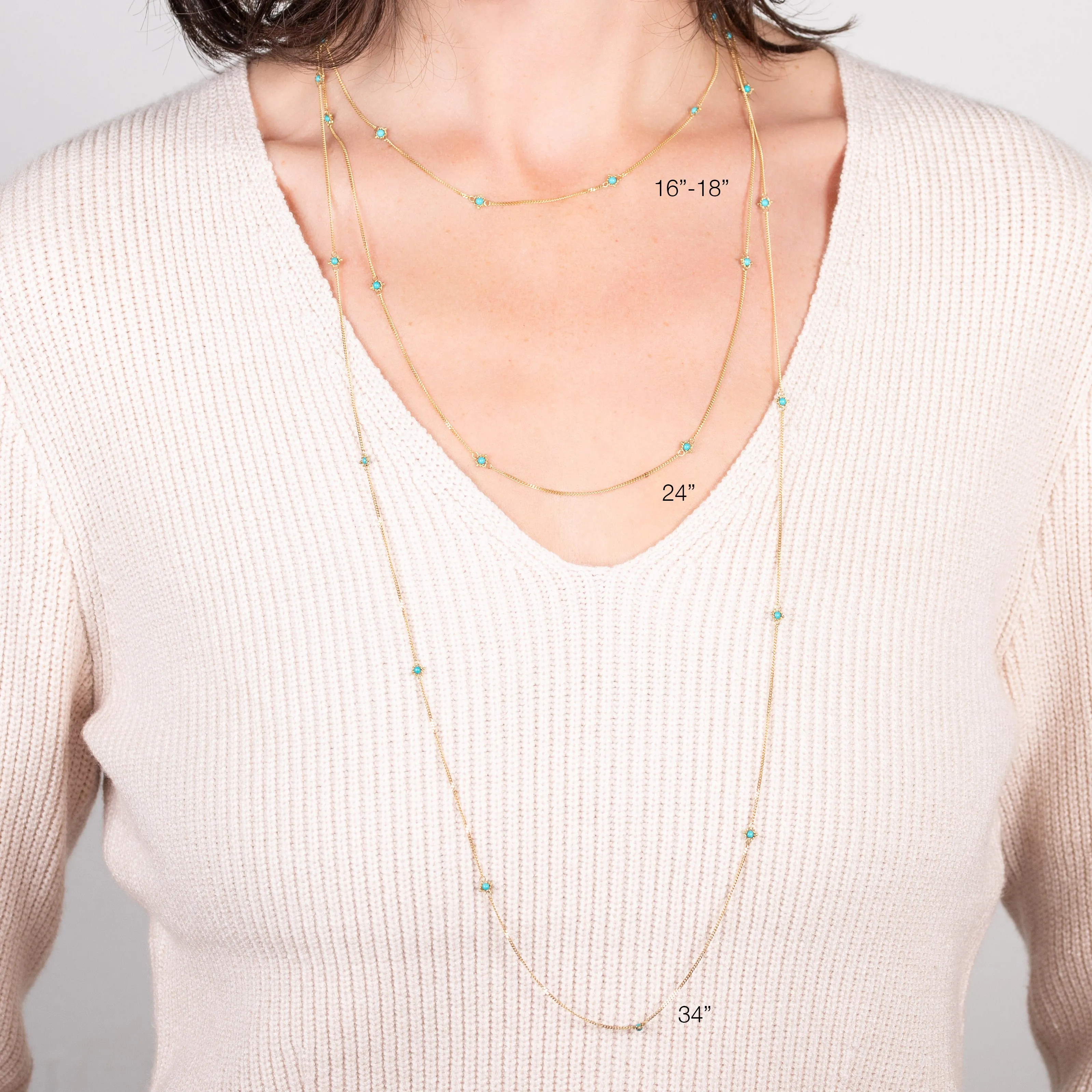 Textile Gold Necklace in Blue Diamond