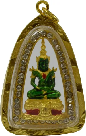Thailand Jewelry Amulet Emerald Buddha Powerful Wealth Lucky for Life Pendant
