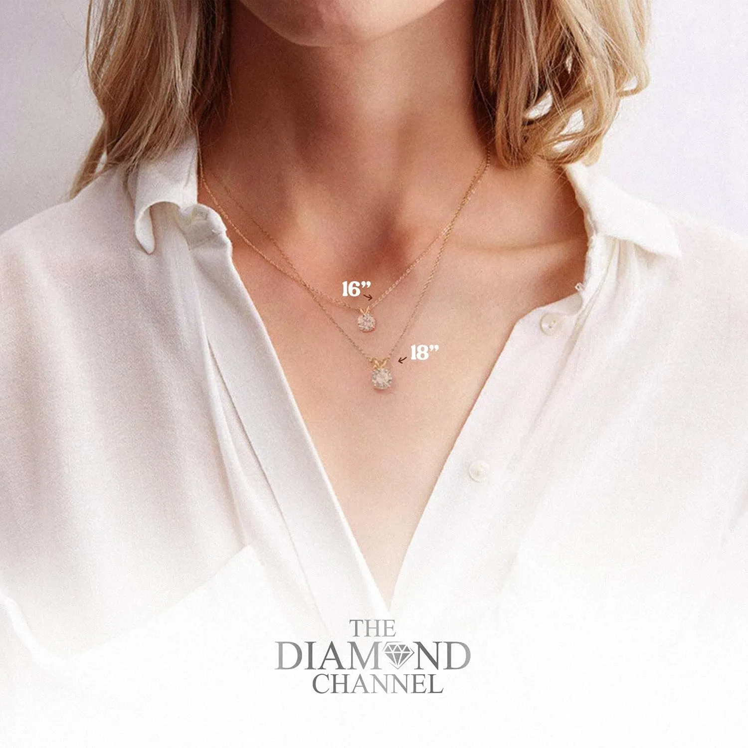 The Diamond Channel NATURAL Diamond 4-Prong Pendant Necklace with 16 2 Extender - 14K Gold Diamond Pendant - Fine Jewelry for Women