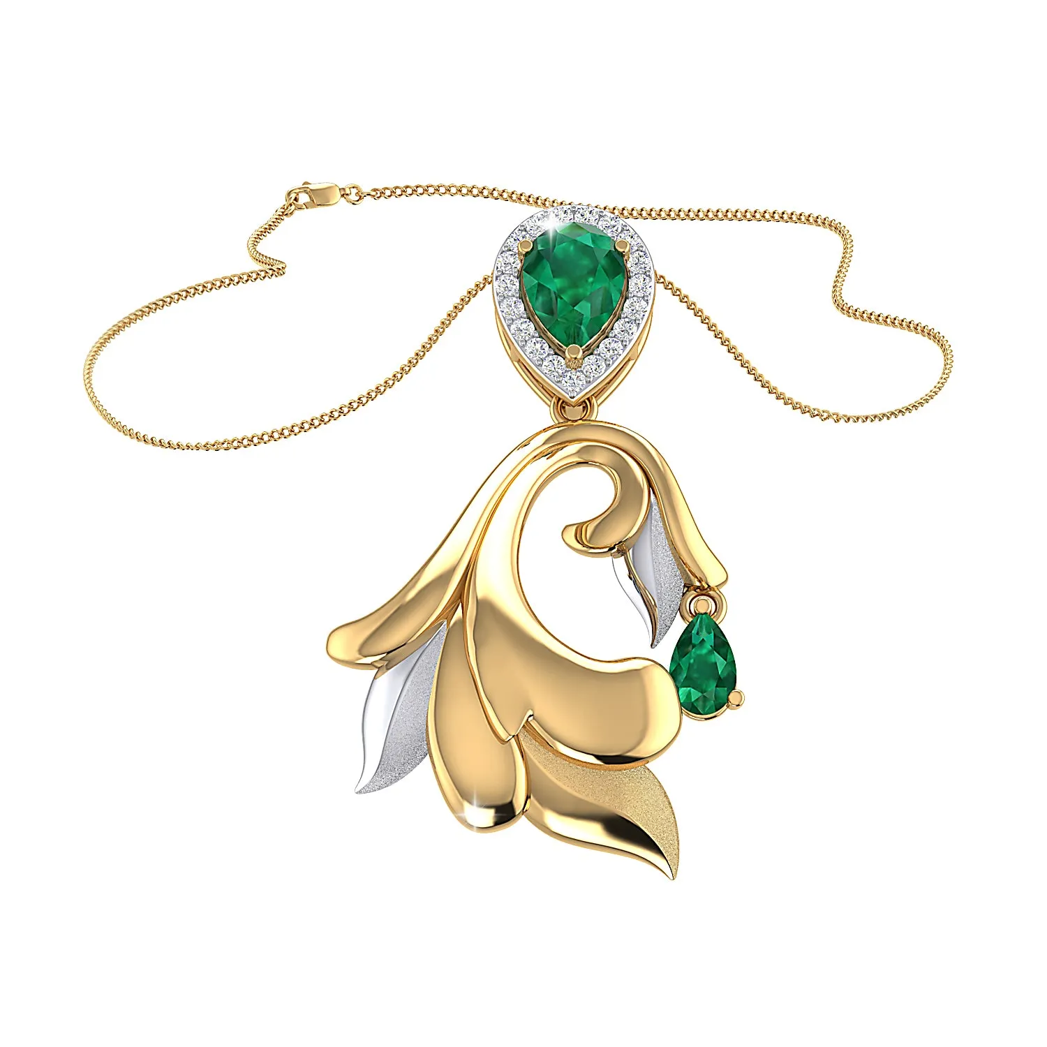 THE GLOWING EMERALD PALM FROND PENDANT