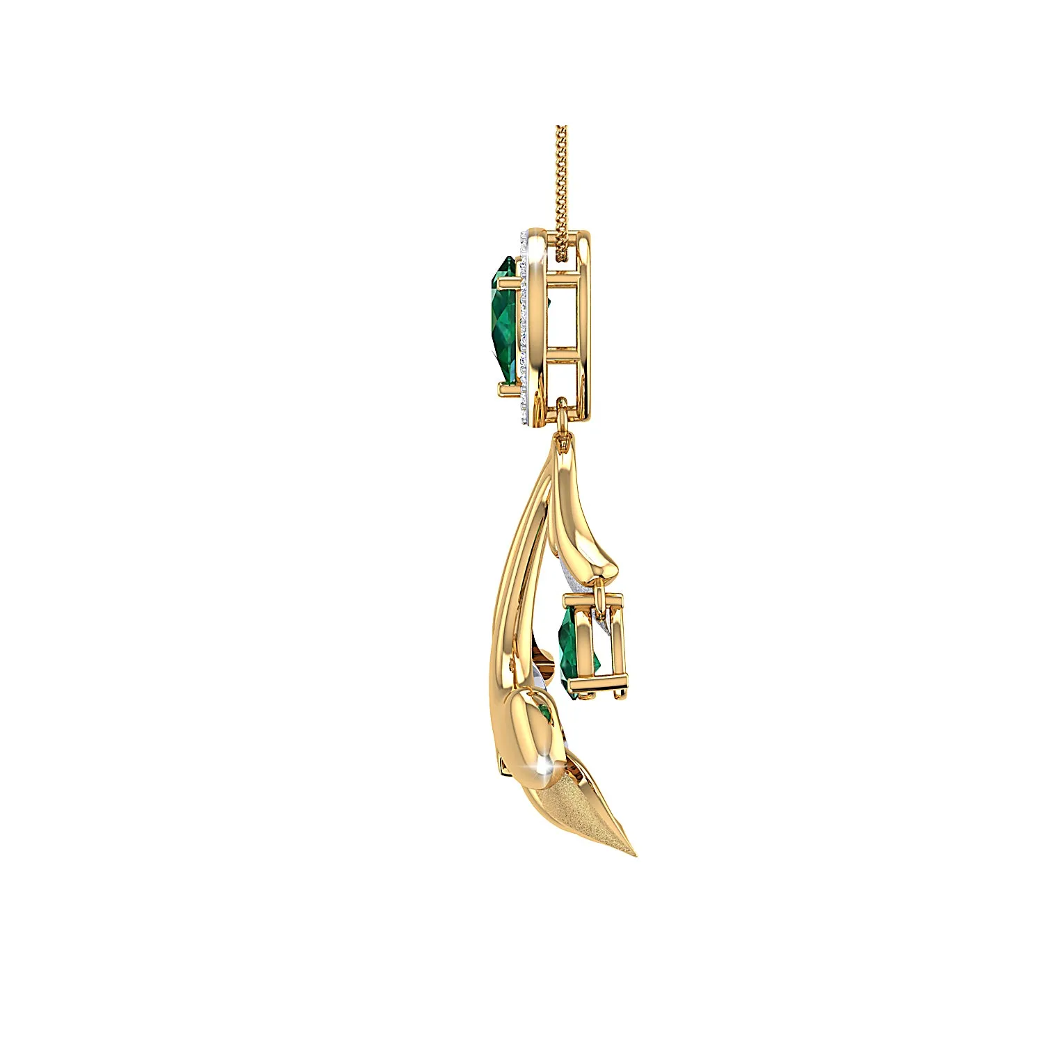 THE GLOWING EMERALD PALM FROND PENDANT