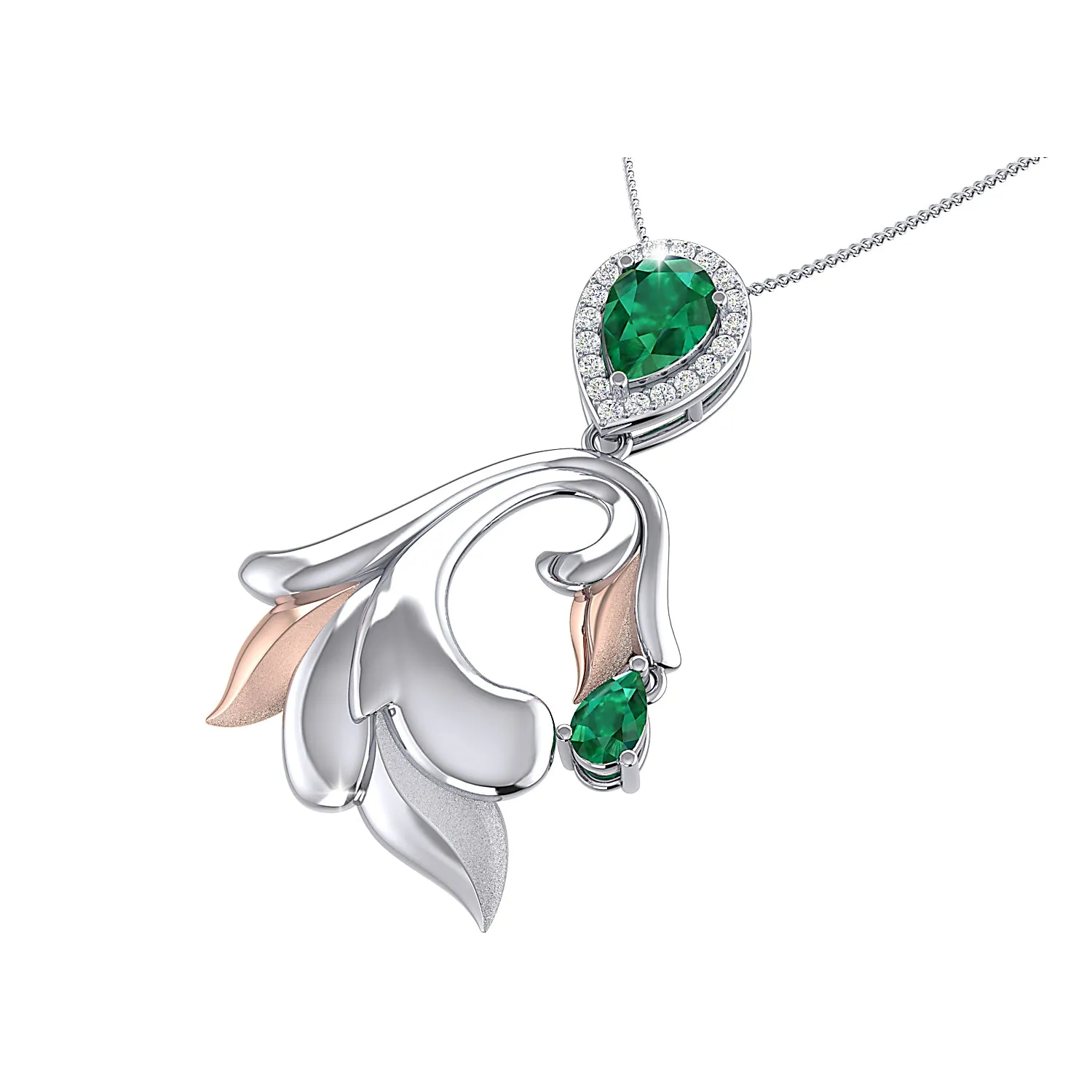 THE GLOWING EMERALD PALM FROND PENDANT