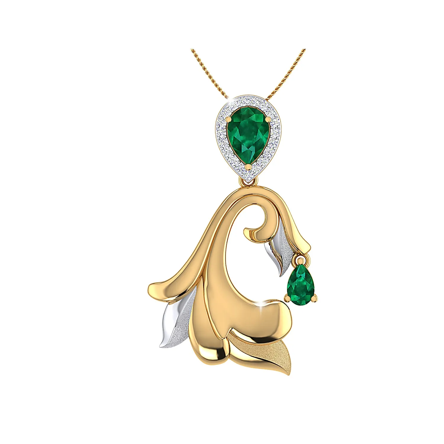 THE GLOWING EMERALD PALM FROND PENDANT