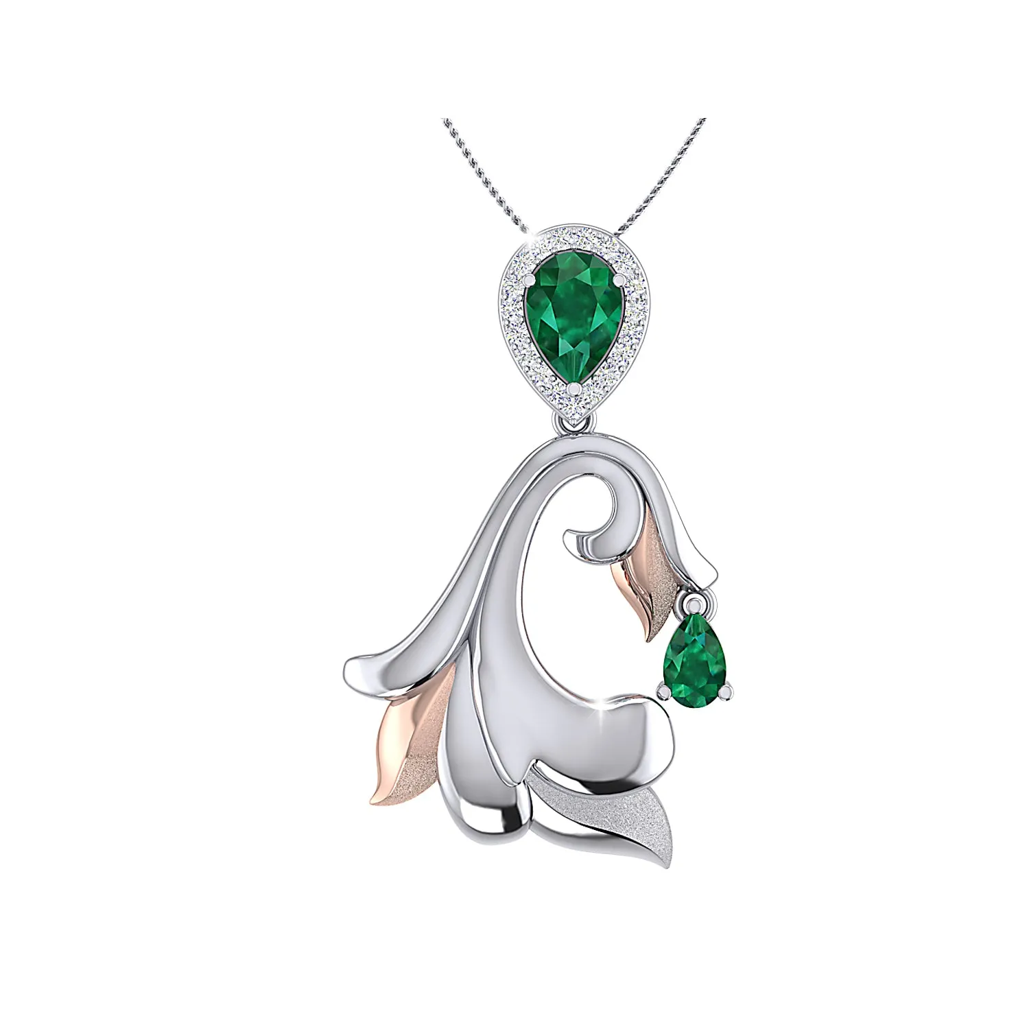THE GLOWING EMERALD PALM FROND PENDANT