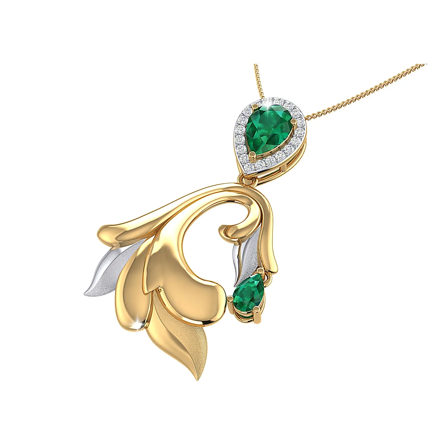 THE GLOWING EMERALD PALM FROND PENDANT