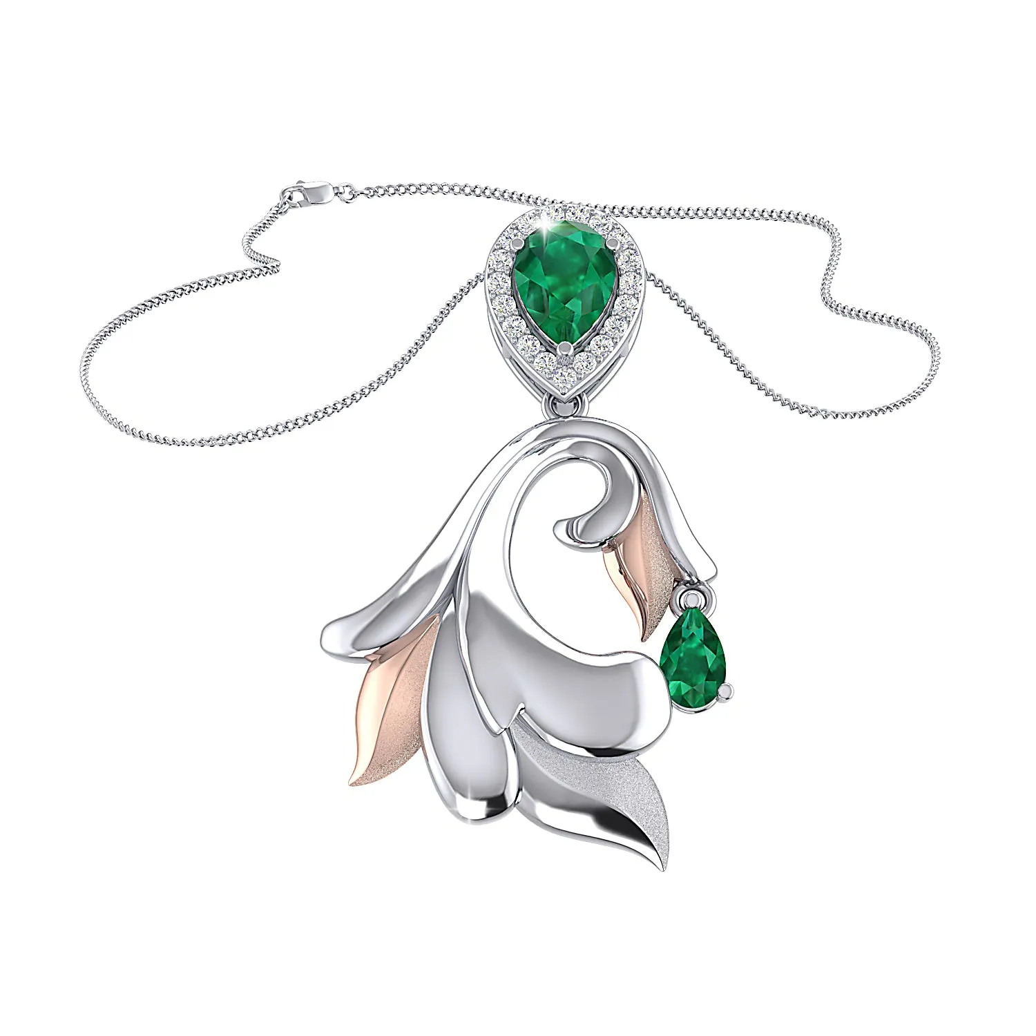 THE GLOWING EMERALD PALM FROND PENDANT