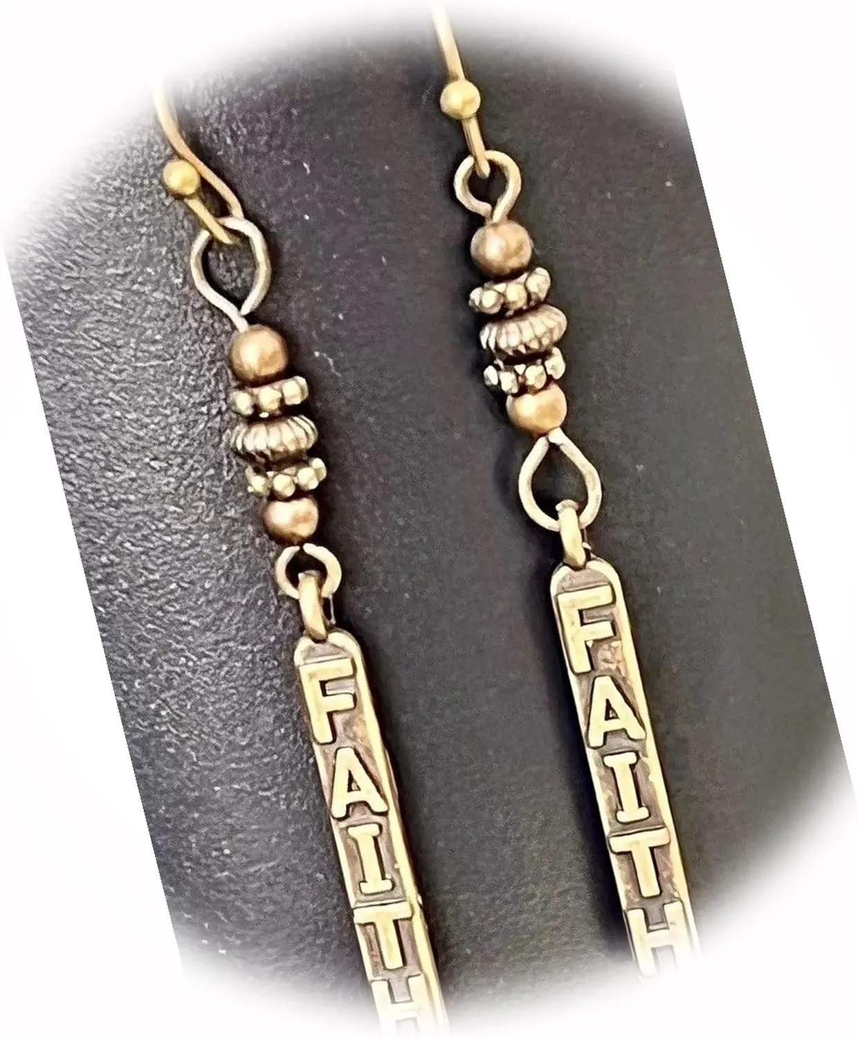 The New Bronze Faith Dangle Earrings Love Believe Ideal for Creating Unique Accessories and Decorations KATE1O01705