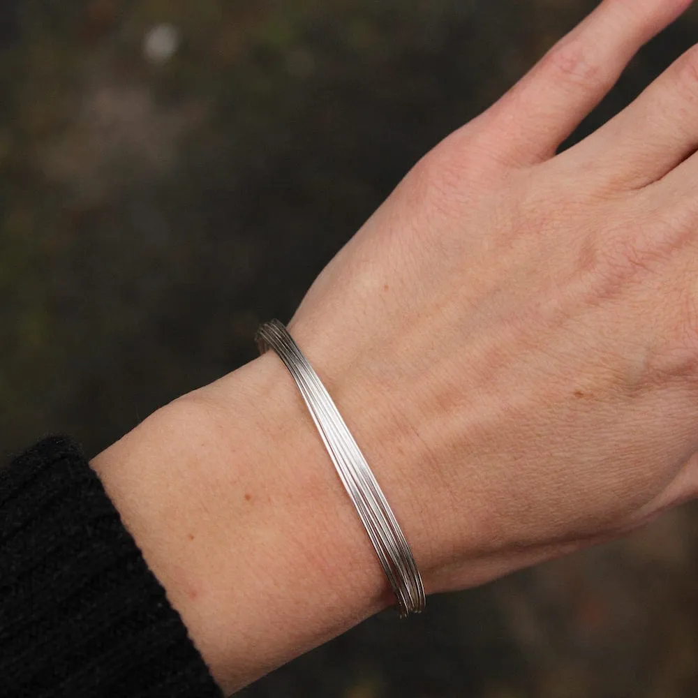 Thin Sterling Silver Elephant Hair Cuff