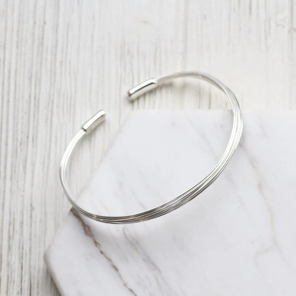 Thin Sterling Silver Elephant Hair Cuff