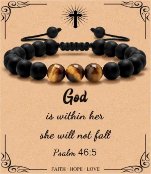 To Mens Gifts Bracelet for Dad Son My Man Boyfriend Husband Brother Grandson Grandpa Bonus Dad Nephew Uncle Birthday Father's Day Anniversary Graduation Christmas Gifts for Him Tiger Eye Mens Bracelet