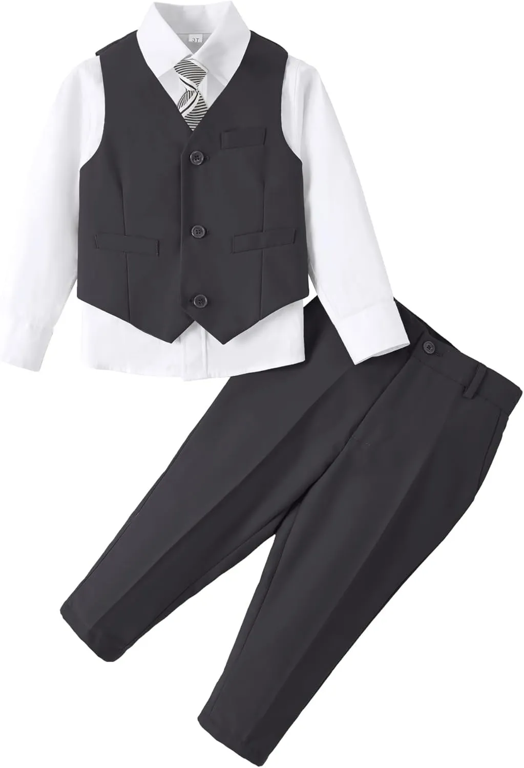 Toddler Suit for Boys Tuxedo Suit Vest and Pants Set Gentleman Outfits Infant Baby Boys Clothes Sets