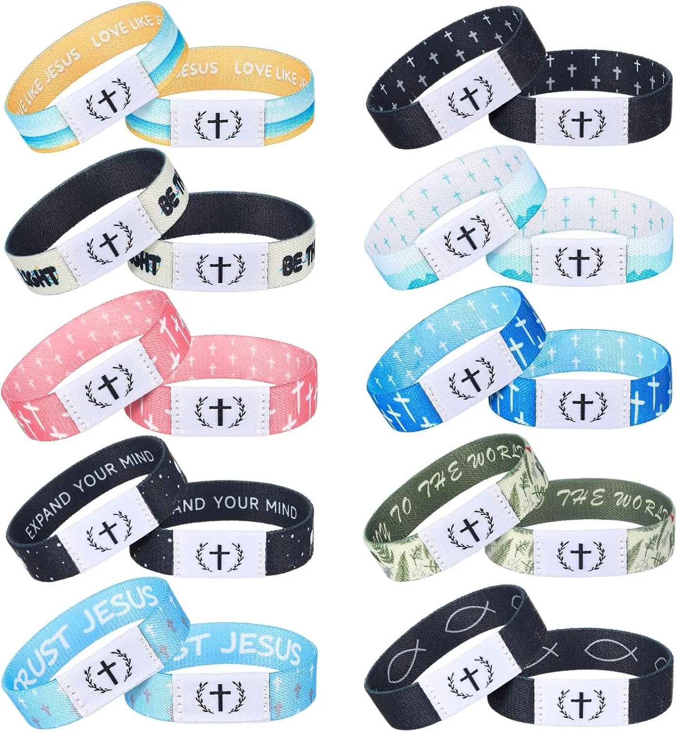 Tondiamo 10 Pcs Wearable Bible Bracelet Daily Bible Verse Bracelet with NFC Inspirational Verse Jewelry Spiritual Energy Quotes Christian Gifts for Women Men Comes with Favors Box Ribbon Bow