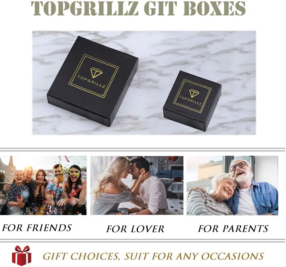 TOPGRILLZ Cross Necklace for Men Gold Necklace for Women Gold Heart Cross Jewelry 14K Silver Plated Solid Iced Cubic Zirconia Stainless Steel Pendant Chain