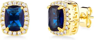 TOPGRILLZ Square Stud Corloful Earrings Rectangle 5A  Cubic Zirconia 14K Gold Plated Multiple Colors Big Square Stud Earrings Jewelry For Men Women