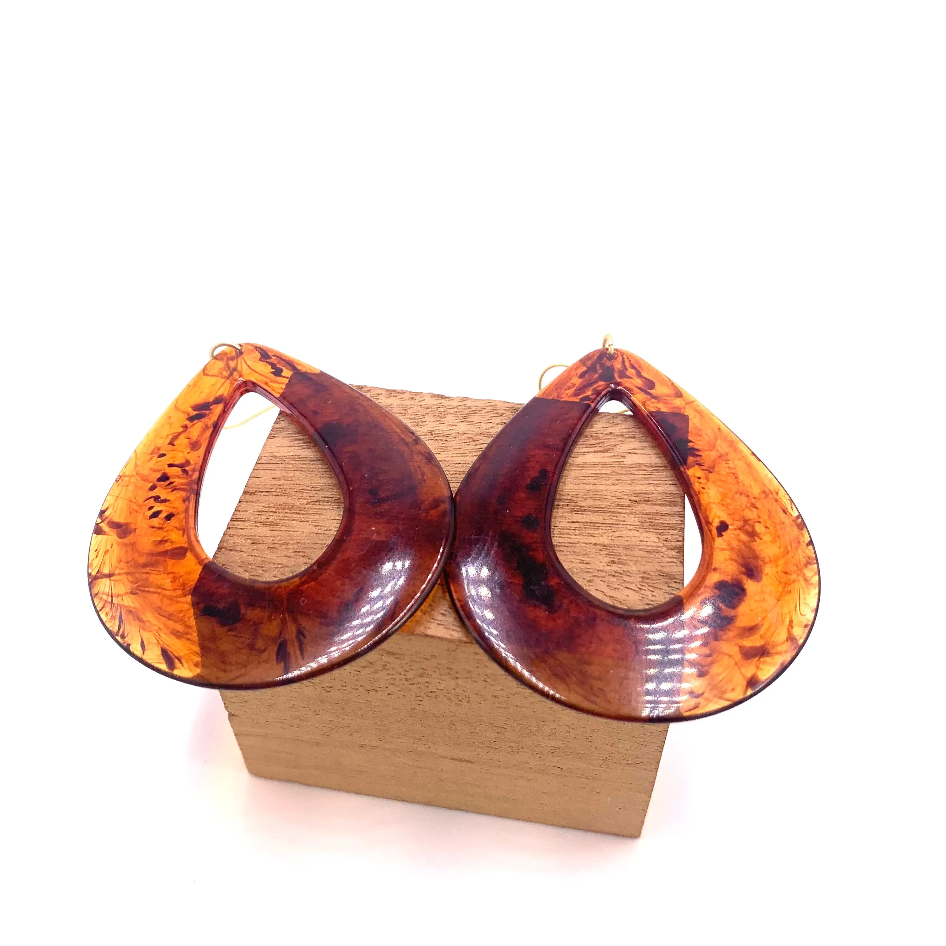Tortoise Jumbo Teardrop Earrings