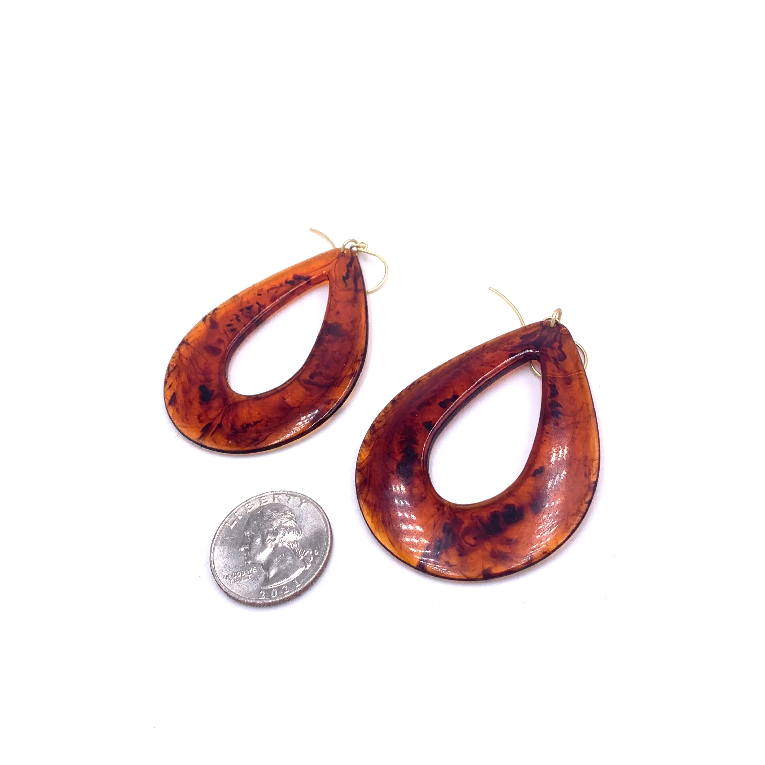 Tortoise Jumbo Teardrop Earrings
