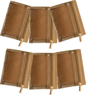 Travel Jewelry Bags,6 Pieces Jewelry Pouch Travel Jewelry Organizer Clear Velvet Zipper Pockets Ring Earrings Necklaces Pouches Small Jewelry Storage Pouch for Women Girls Gifts(Brown)