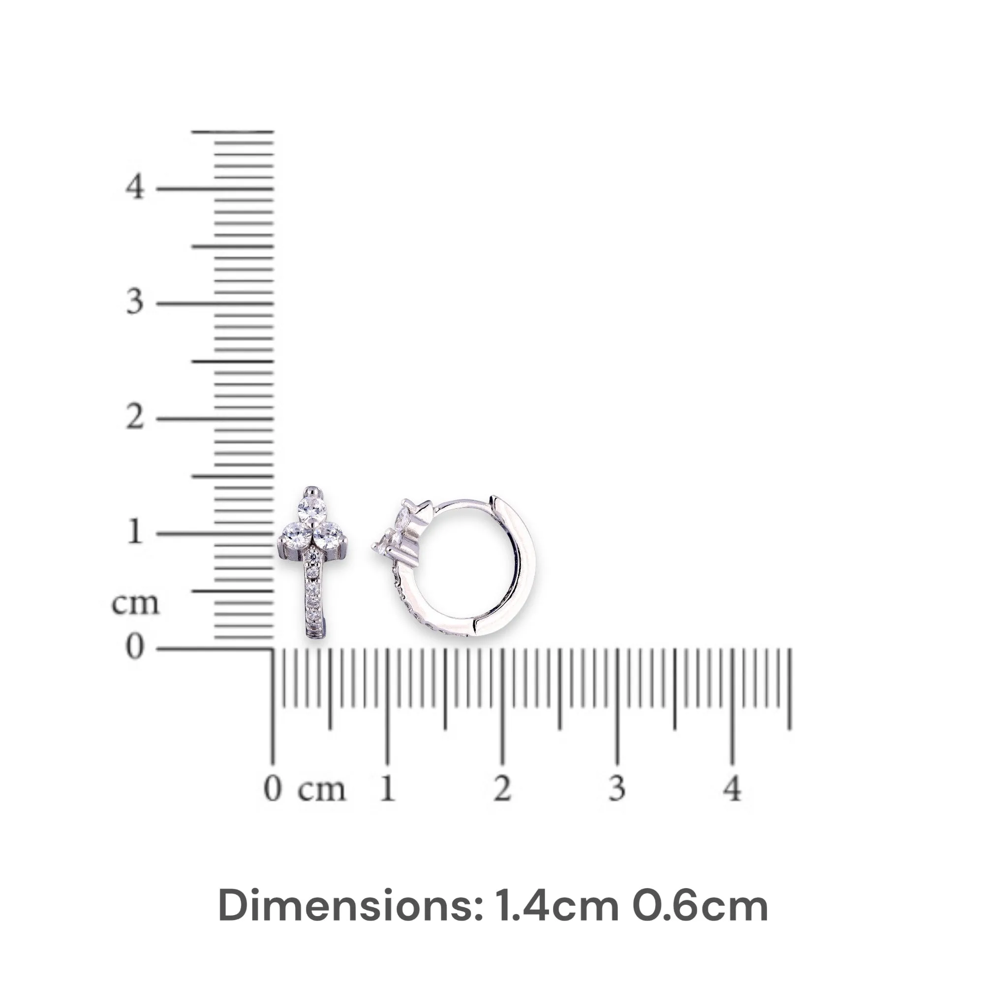Trinity of Stones Hoop Earrings
