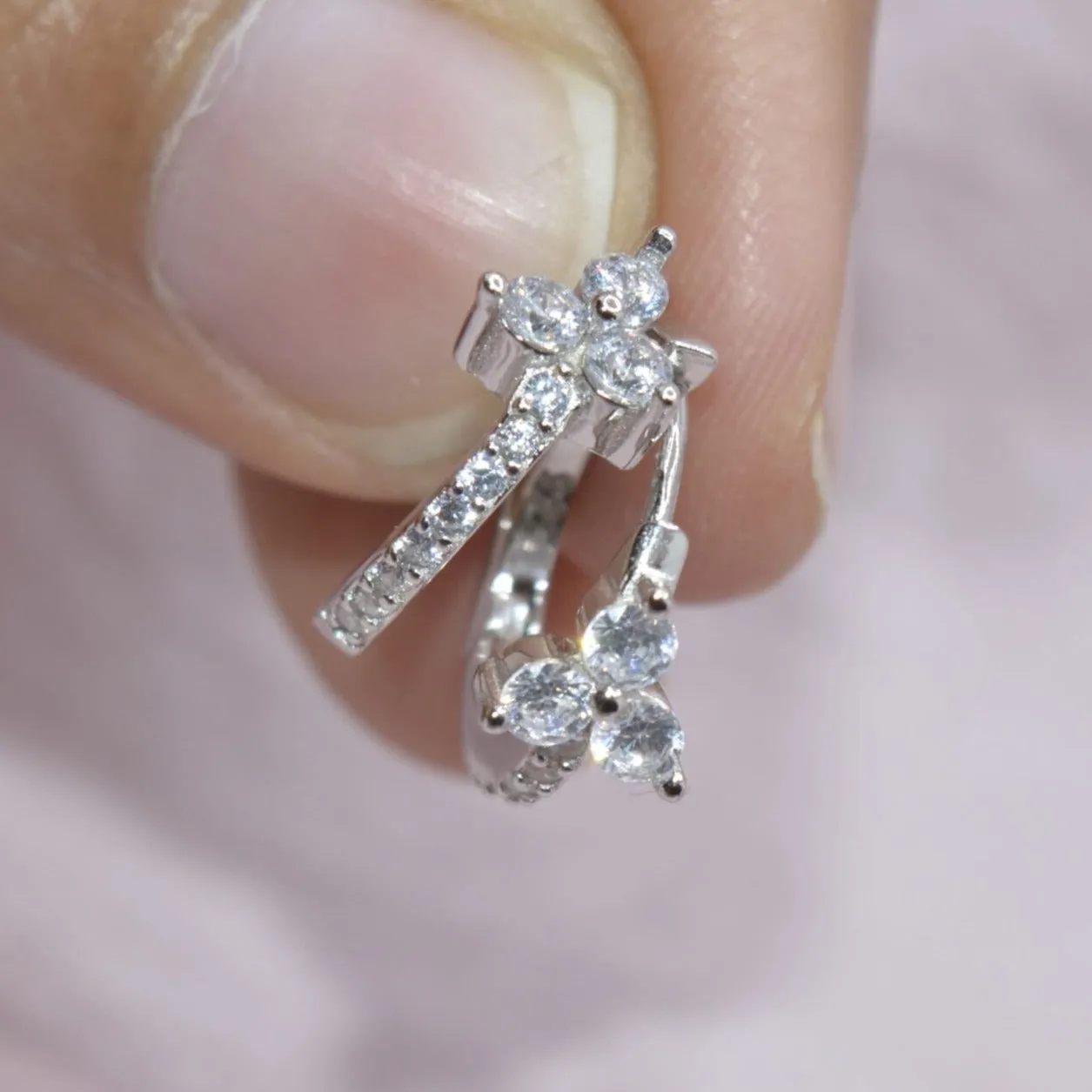 Trinity of Stones Hoop Earrings