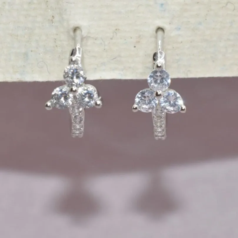 Trinity of Stones Hoop Earrings