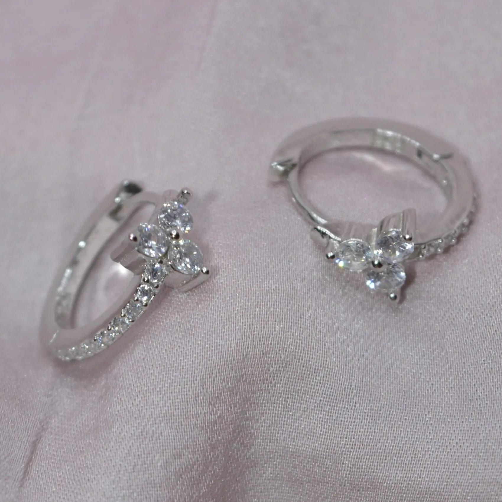Trinity of Stones Hoop Earrings