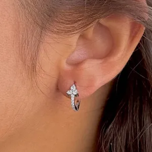 Trinity of Stones Hoop Earrings