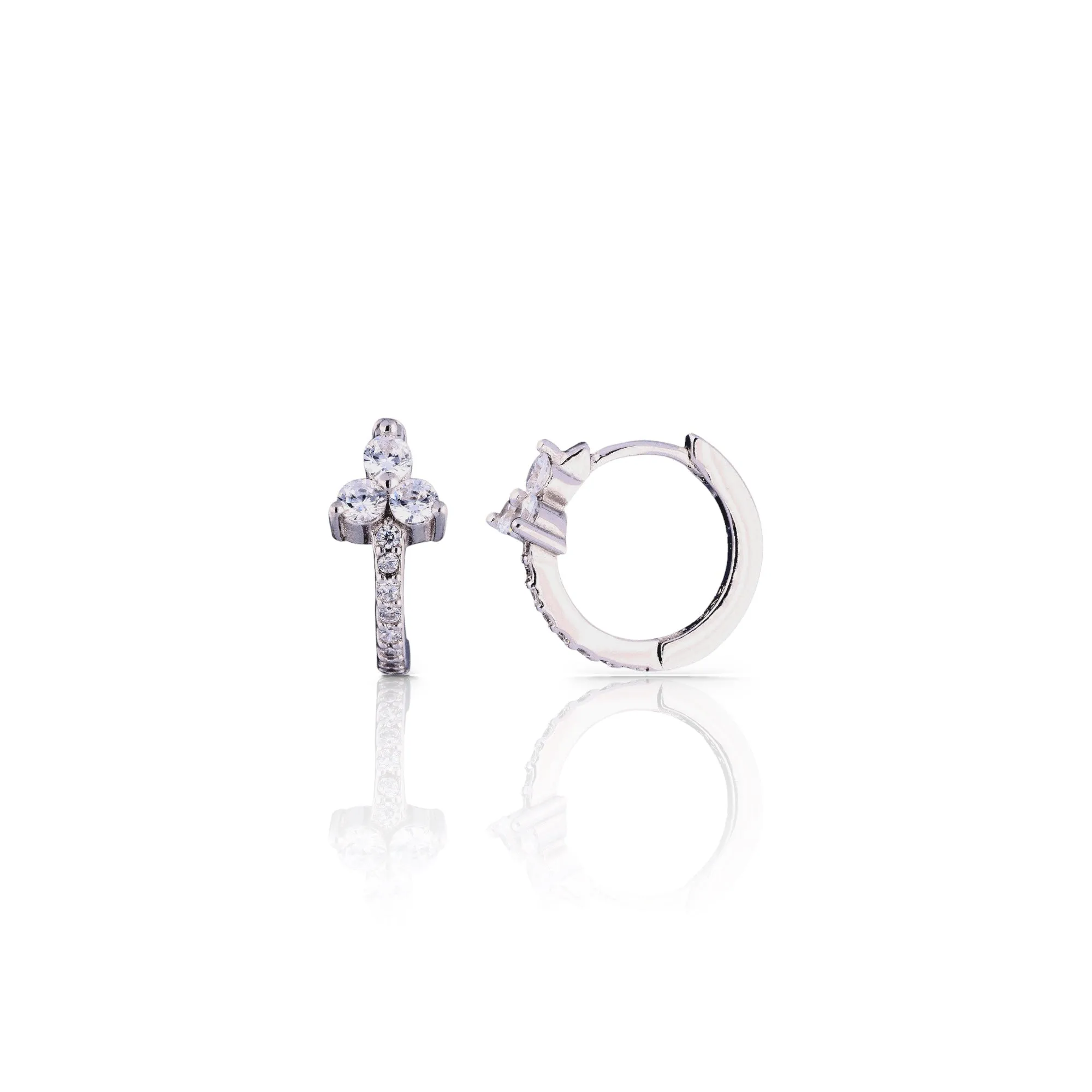 Trinity of Stones Hoop Earrings