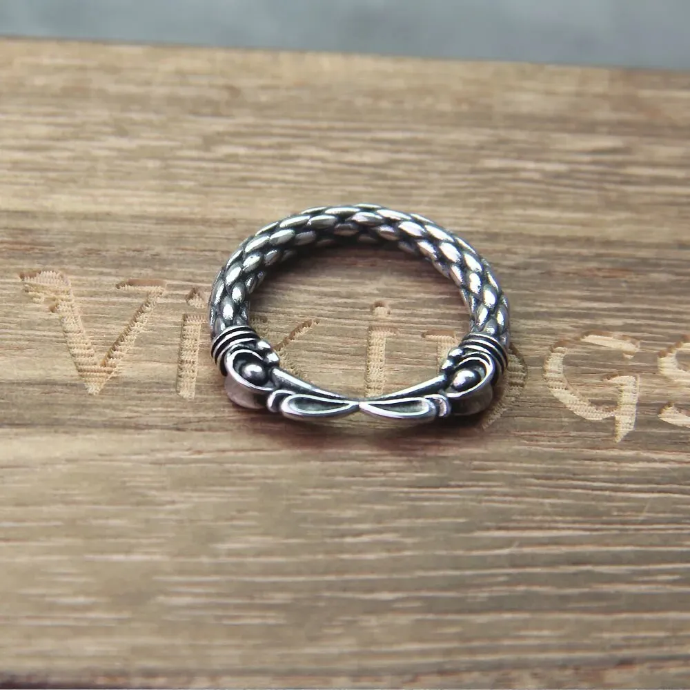 Two Entwined Ravens Viking Ring