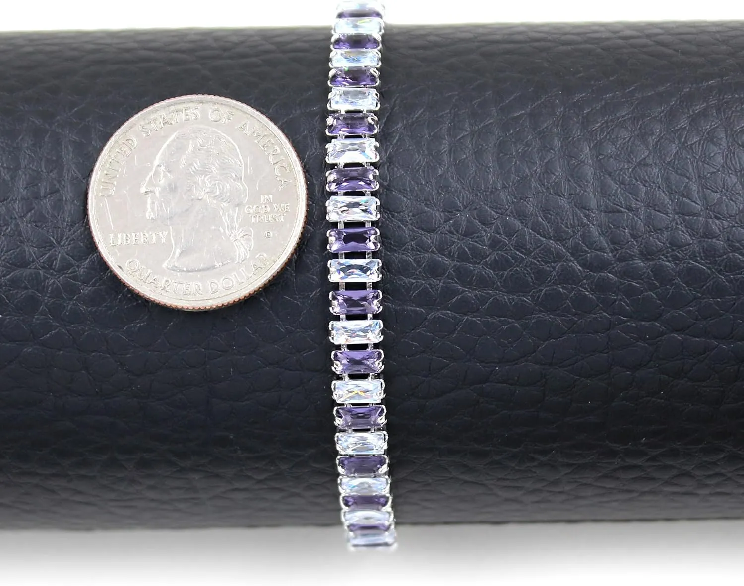 Uloveido 2.5 * 6mm Cubic Zirconia Rectangular Tennis Bracelets for Women | Classic Emerald Cut Faux Diamond Eternity Bracelet Size 6.5-7.5 Inch
