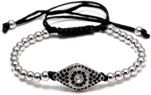 Uloveido Brass Ball Skull Bracelets Black Rope Adjustable Handmade Knot Bracelet Father's Gifts Day YB003