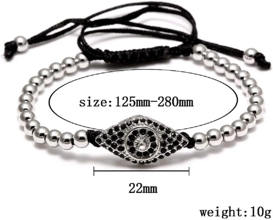 Uloveido Brass Ball Skull Bracelets Black Rope Adjustable Handmade Knot Bracelet Father's Gifts Day YB003