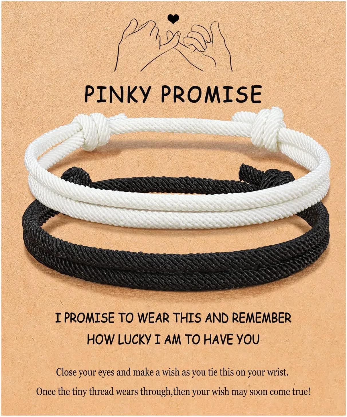 UNGENT THEM Adjustable Rope Couples Bracelets for Men, Boyfriend, Girlfriend, Soulmate, Husband, Wife - Anniversary Valentines Birthday Gifts for Him and Her