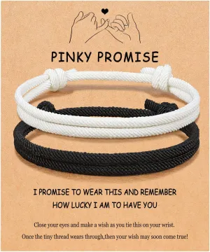 UNGENT THEM Adjustable Rope Couples Bracelets for Men, Boyfriend, Girlfriend, Soulmate, Husband, Wife - Anniversary Valentines Birthday Gifts for Him and Her