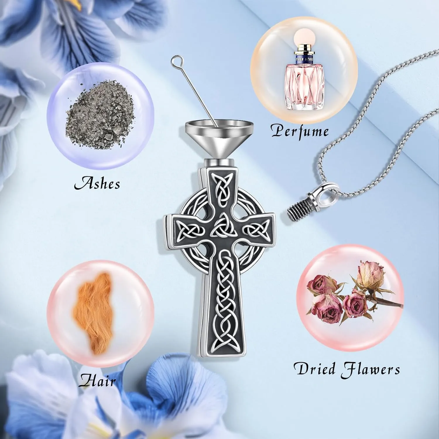 Urn Necklace for Ashes Hummingbird/Tree of Life/Cross Cremation Jewelry keepsakes 925 Sterling Silver Memorial Pendant for Women Men