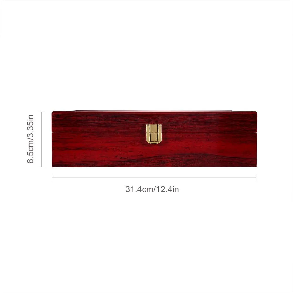 Uten Watch Box, 6 Slot Watch Case, Watch Holder with Glass Lid, Wooden Watch Case with Removable Watch Pillow, Metal Clasp Watch Display., brown,peach,clear