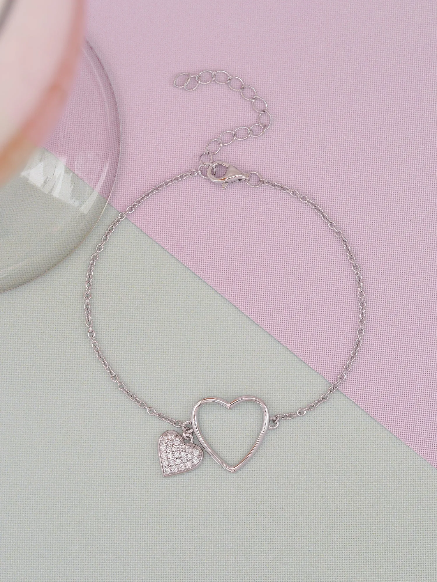 Valentine Special Charming Heart Silver Bracelet