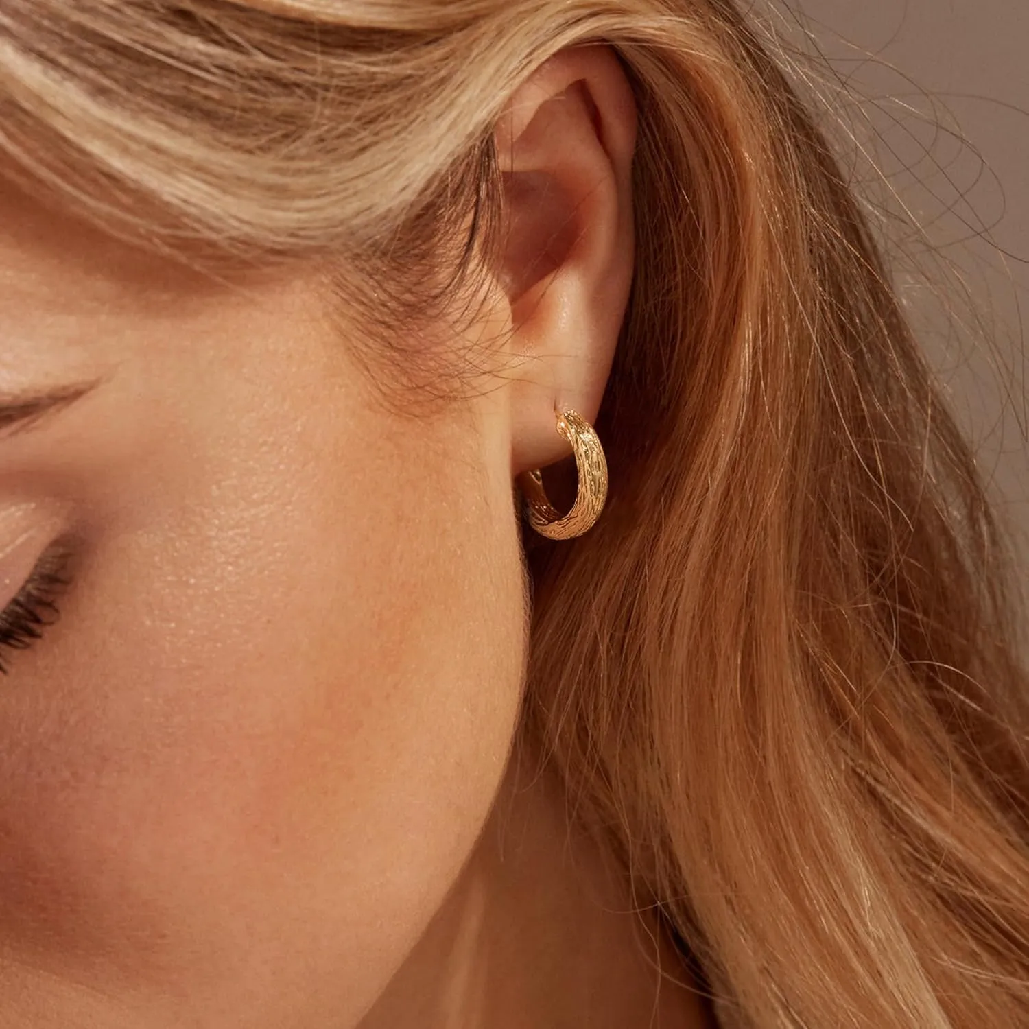 VALLOEY ROVER Gold Hoop Earrings for Women 14K Gold Plated Open Hoops Moon CZ Pearl Bar Earring with 925 Sterling Silver Post Small Simple Handmade Hypoallergenic Everyday Jewelry Gift for Women