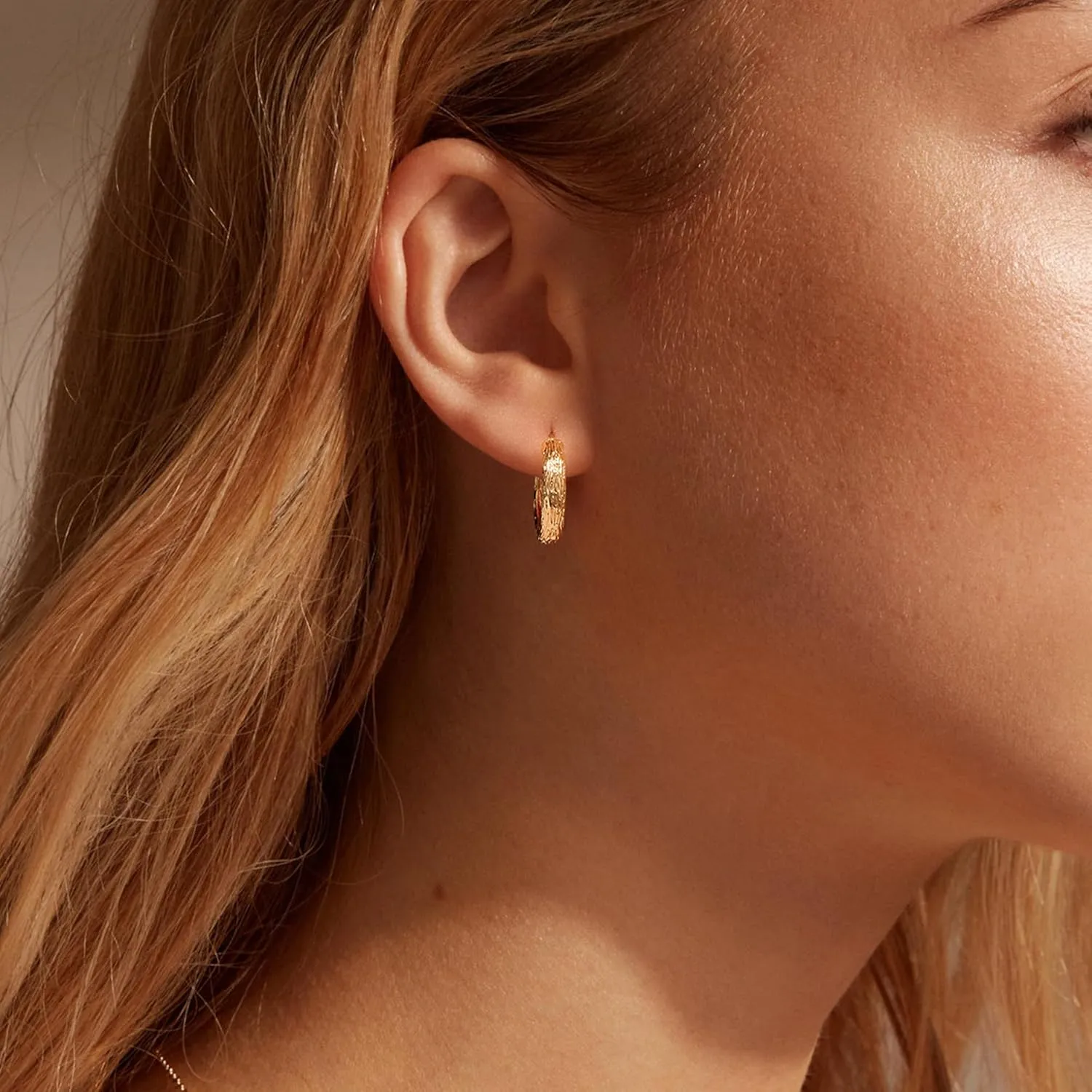 VALLOEY ROVER Gold Hoop Earrings for Women 14K Gold Plated Open Hoops Moon CZ Pearl Bar Earring with 925 Sterling Silver Post Small Simple Handmade Hypoallergenic Everyday Jewelry Gift for Women