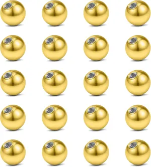 vcmart 16G 3mm Replacement Balls & 14G 5mm Piercing Balls Externally Threaded Nipple Industrial Tongue Belly Nose Lip Ear Piercing Barbell Parts