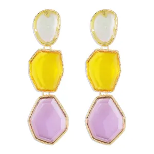 Vibrant Geometric Drop Earrings-jlt11787