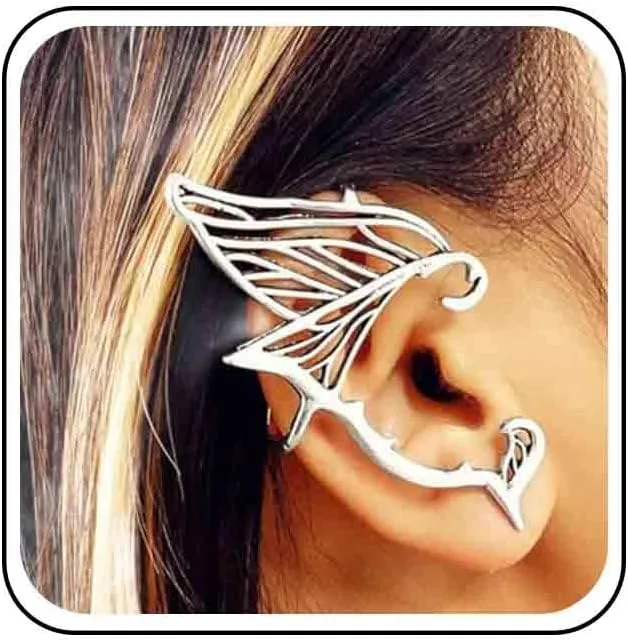 Vintage Elf Wing Ear Cuff Earrings Elf Cartilage Earrings Angel Wing Earrings Gold Elf Wing Ear Wrap Earrings Jewelry for Women (Gold)