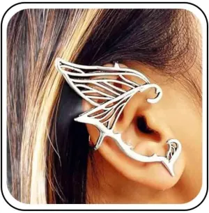 Vintage Elf Wing Ear Cuff Earrings Elf Cartilage Earrings Angel Wing Earrings Gold Elf Wing Ear Wrap Earrings Jewelry for Women (Gold)