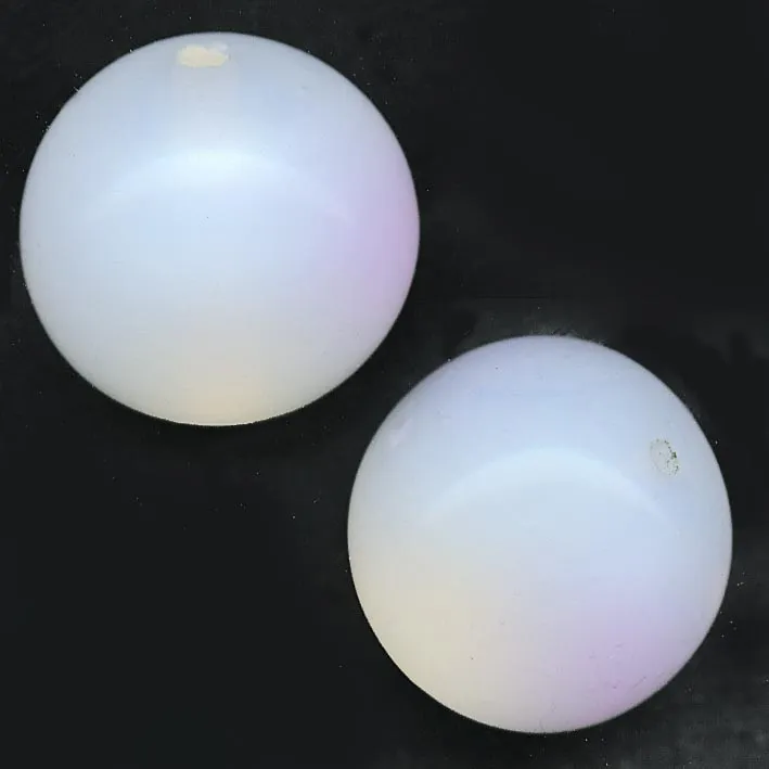 Vintage Japanese 16mm glowing opal glass round beads, pkg of 2. b11-bw-0961