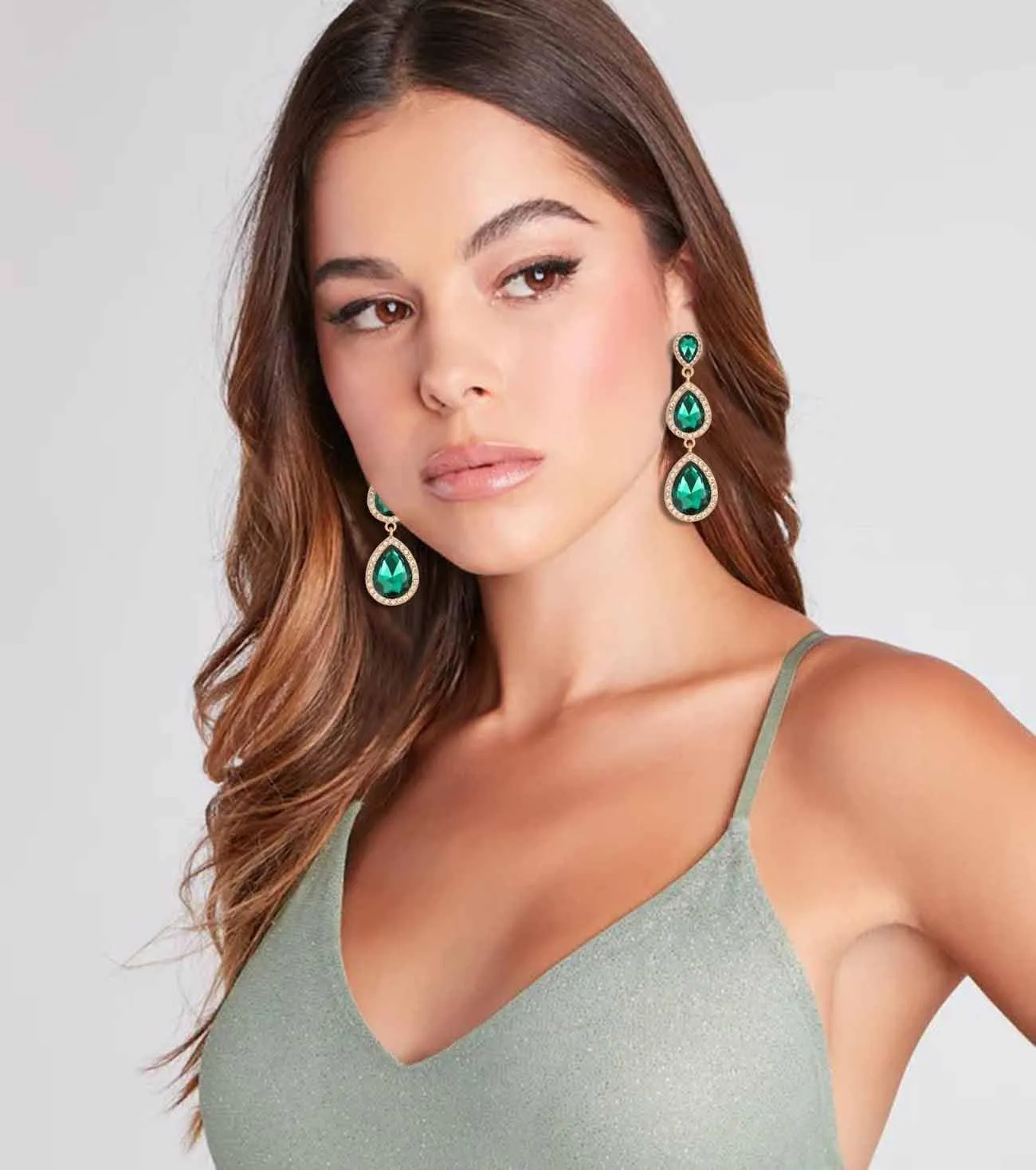 Vintage Rhinestone Teardrop Dangle Earrings Long Dangling Drop Earrings Crystal Chandelier Earrings for Women Wedding Bridal Prom