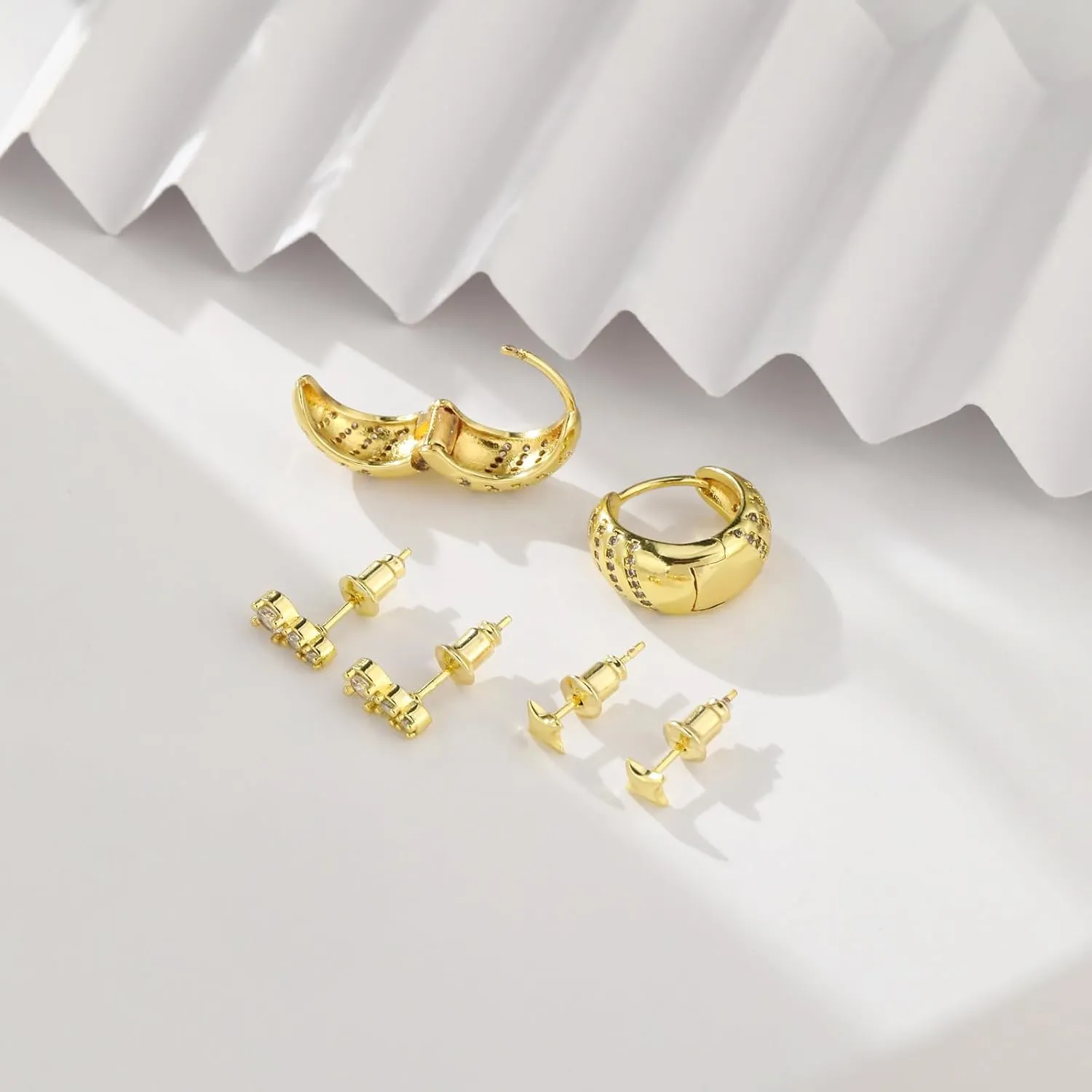 VIROMY Silver Stud Earrings for Women, Sterling Silver earrings Set Small Hoop Earrings Stack Dangle Earrings Minimalist Drop Stud earrings Hypoallergenic Everyday Earrings Women Trendy