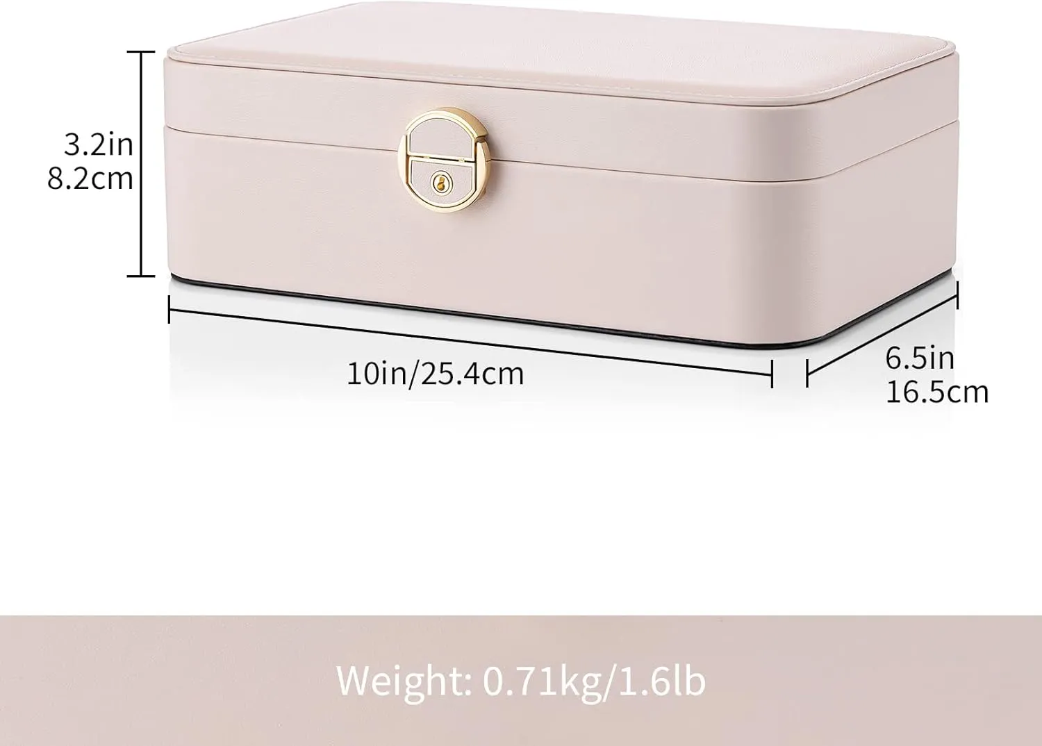 Vlando 2-Layer Jewelry Box,Valentines Day Gifts for Her Jewelry Organizer for Women Removable Jewelry Tray for Earrings Necklace,Gift Ideas,Birthday Graduation Gifts Apricot Pink