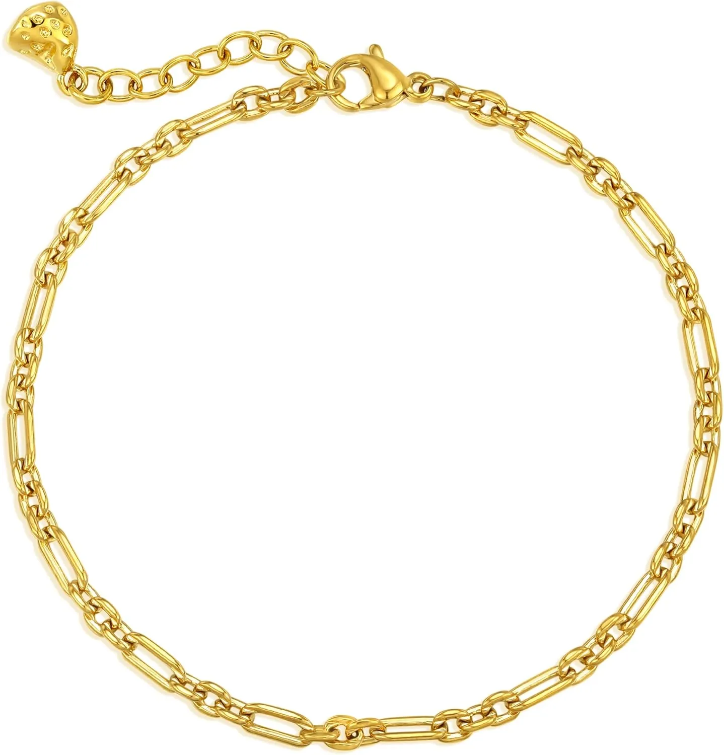 WEARON Gold Bracelet for Women 14K Gold Plated Snake Herringbone Figaro Cuban Bead Paperclip Cable Box Chain Simple Jewelry
